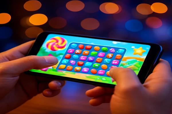 একজন ব্যবহারকারী স্মার্টফোনে স্বাচ্ছন্দ্যে অনলাইন গেম খেলার আনন্দ উপভোগ করছেন