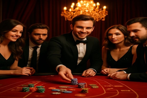 আলোর ঝলমলে গেমিং পরিবেশে এক আত্মবিশ্বাসী ডিলার ব্যবহারকারীদের 89db অ্যাকাউন্টে নিরাপদে প্রবেশের জন্য আহ्वান জানাচ্ছেন।